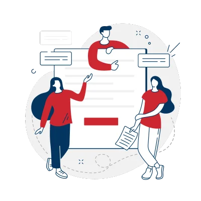 Illustration of people joining a community