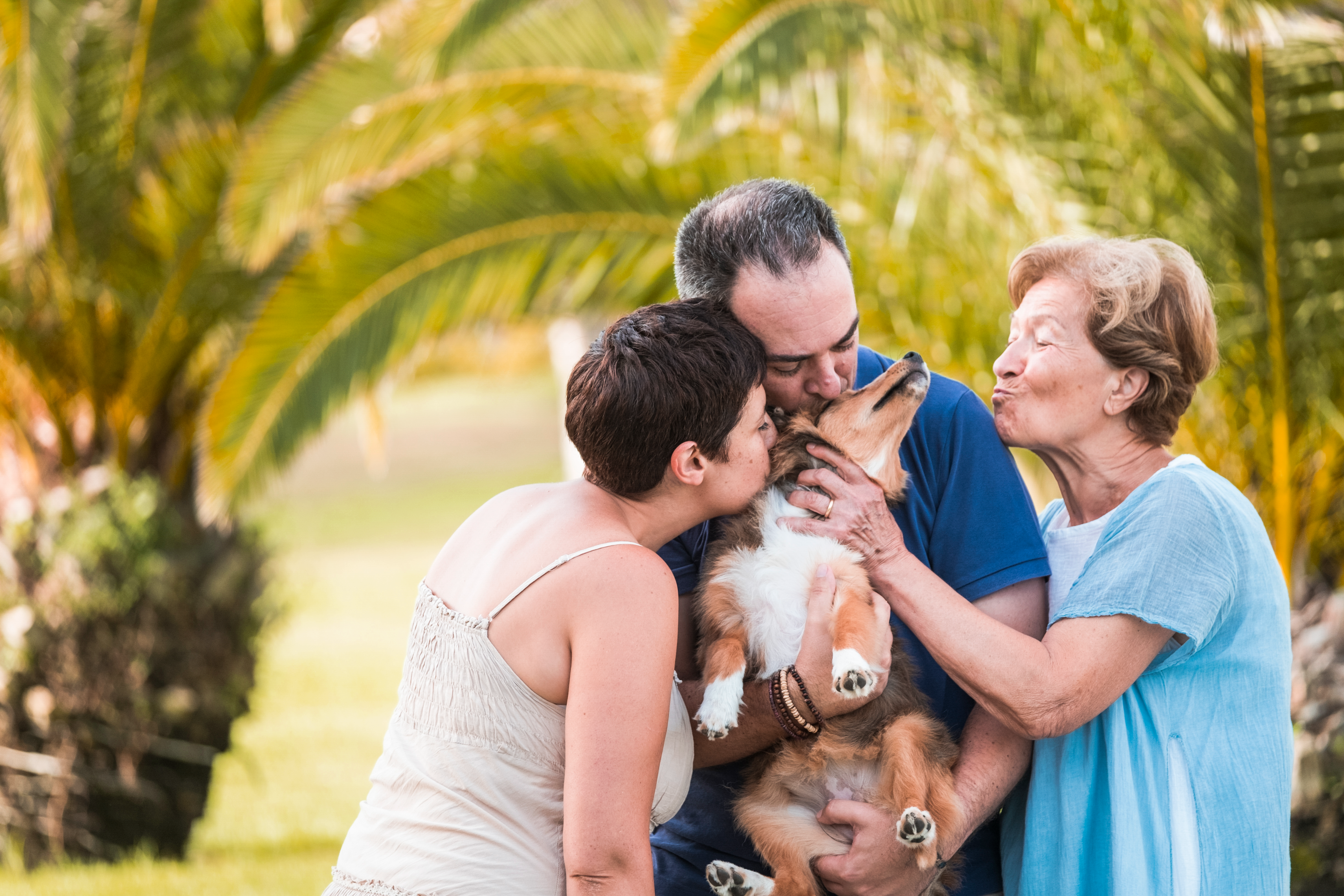 Family smiling together