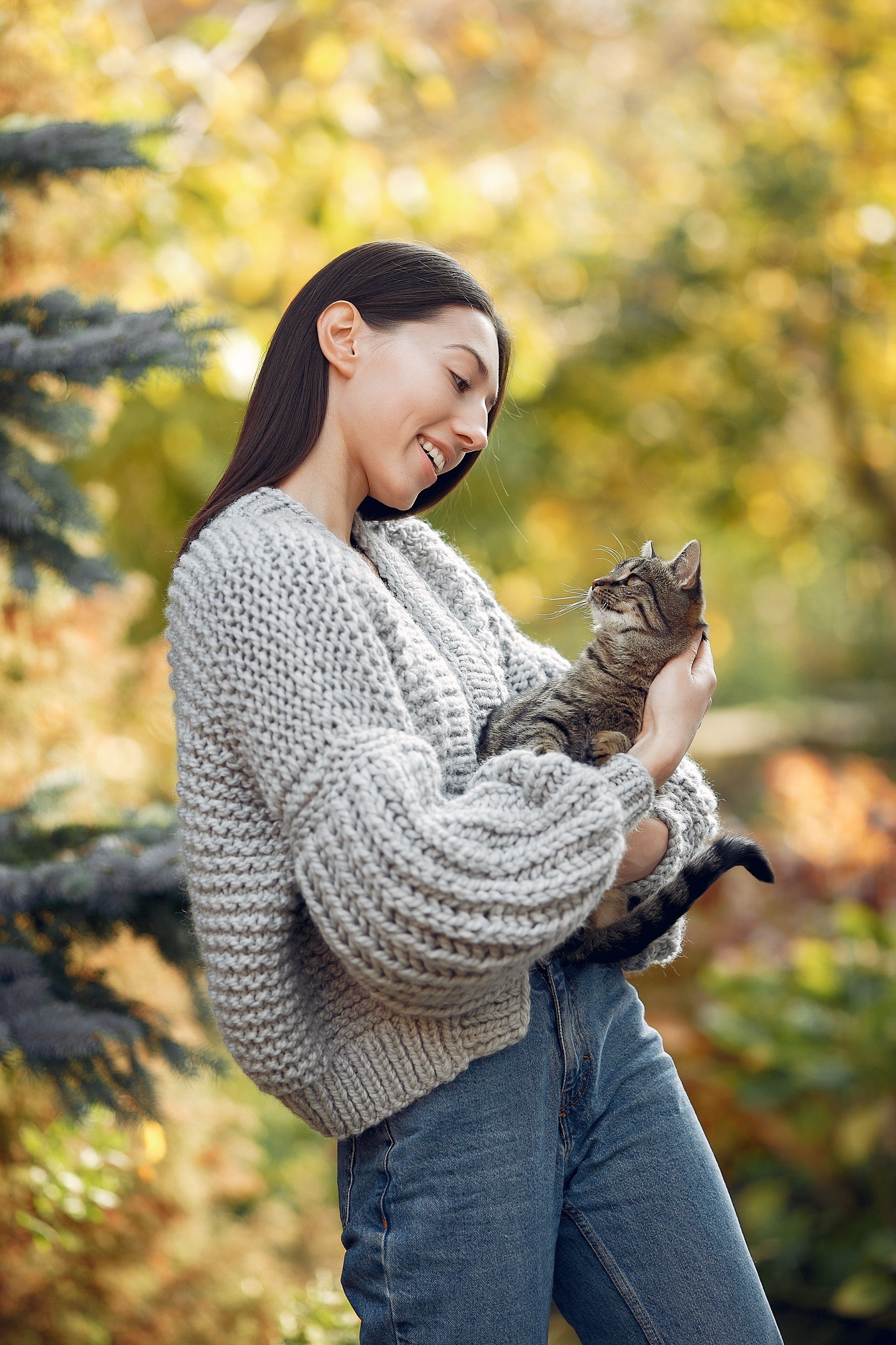 Woman with cat